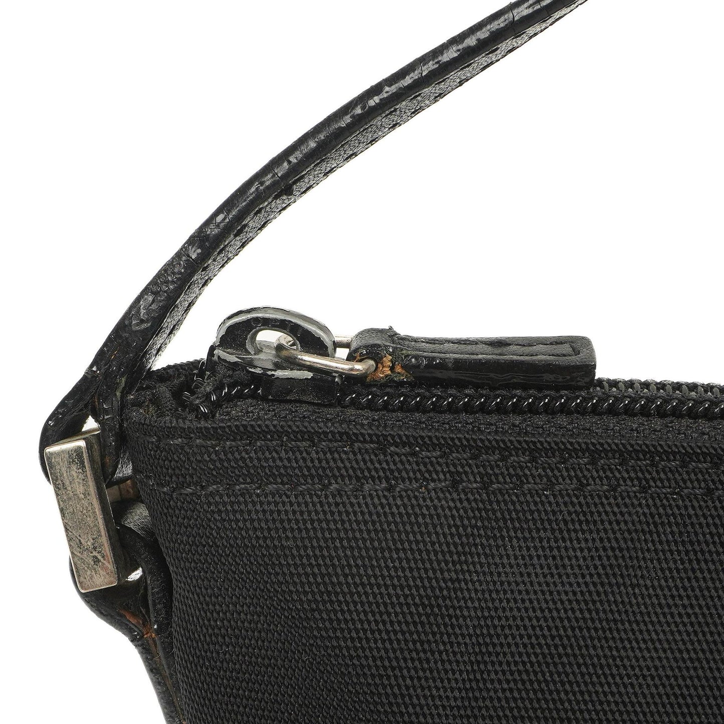 Gucci Mini Baguette Pochette Boat Black Canvas Bag