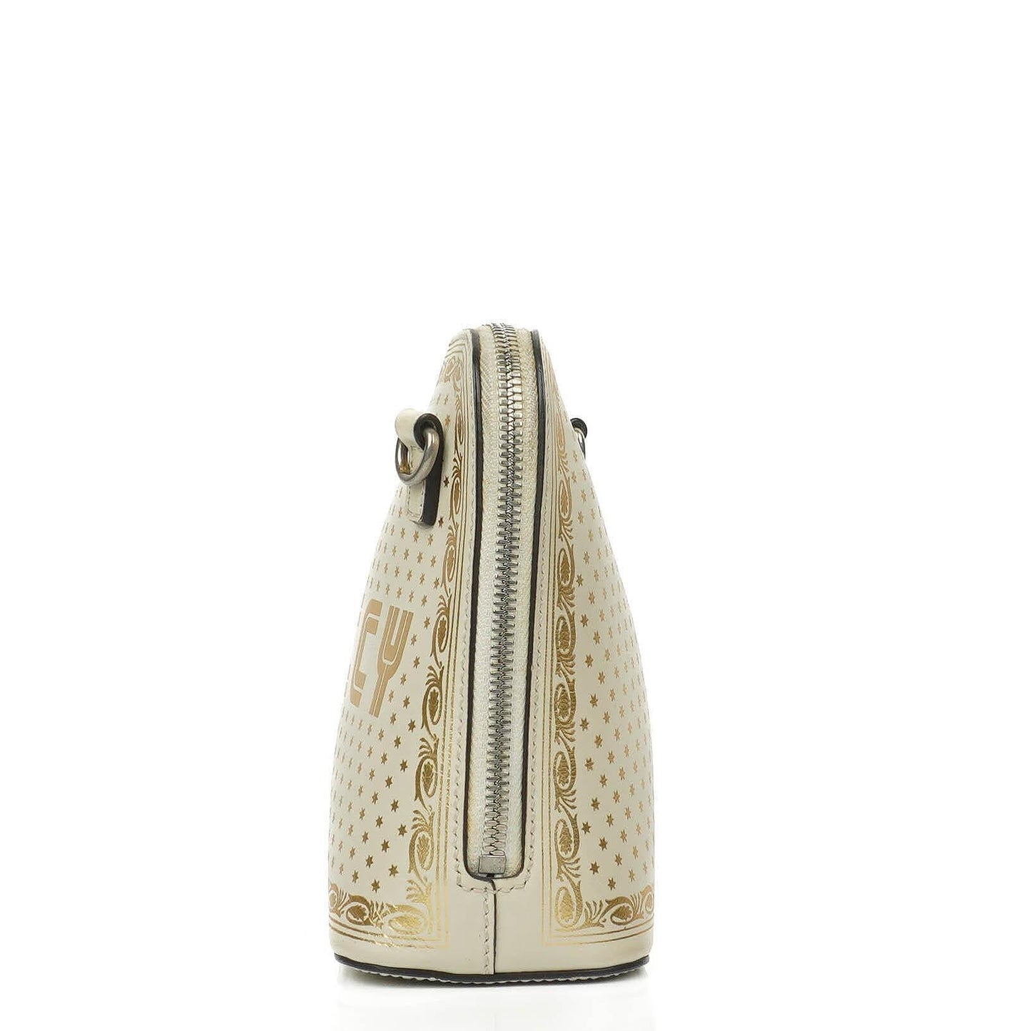 Gucci Mini Guccy Moon Steller Dome Crossbody Bag In White And Gold Calfskin