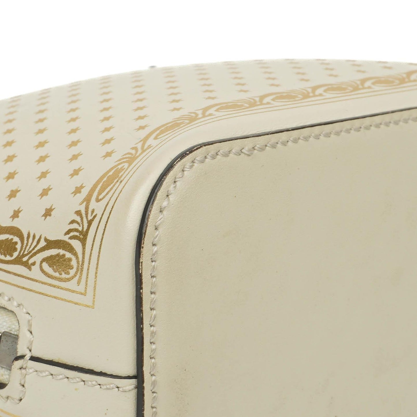Gucci Mini Guccy Moon Steller Dome Crossbody Bag In White And Gold Calfskin
