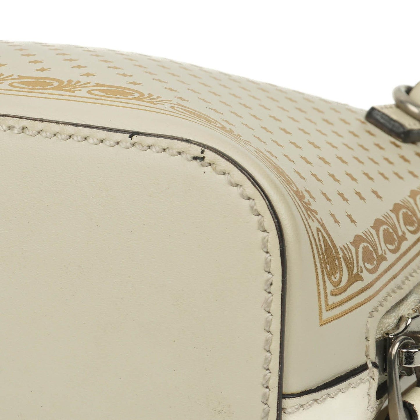 Gucci Mini Guccy Moon Steller Dome Crossbody Bag In White And Gold Calfskin