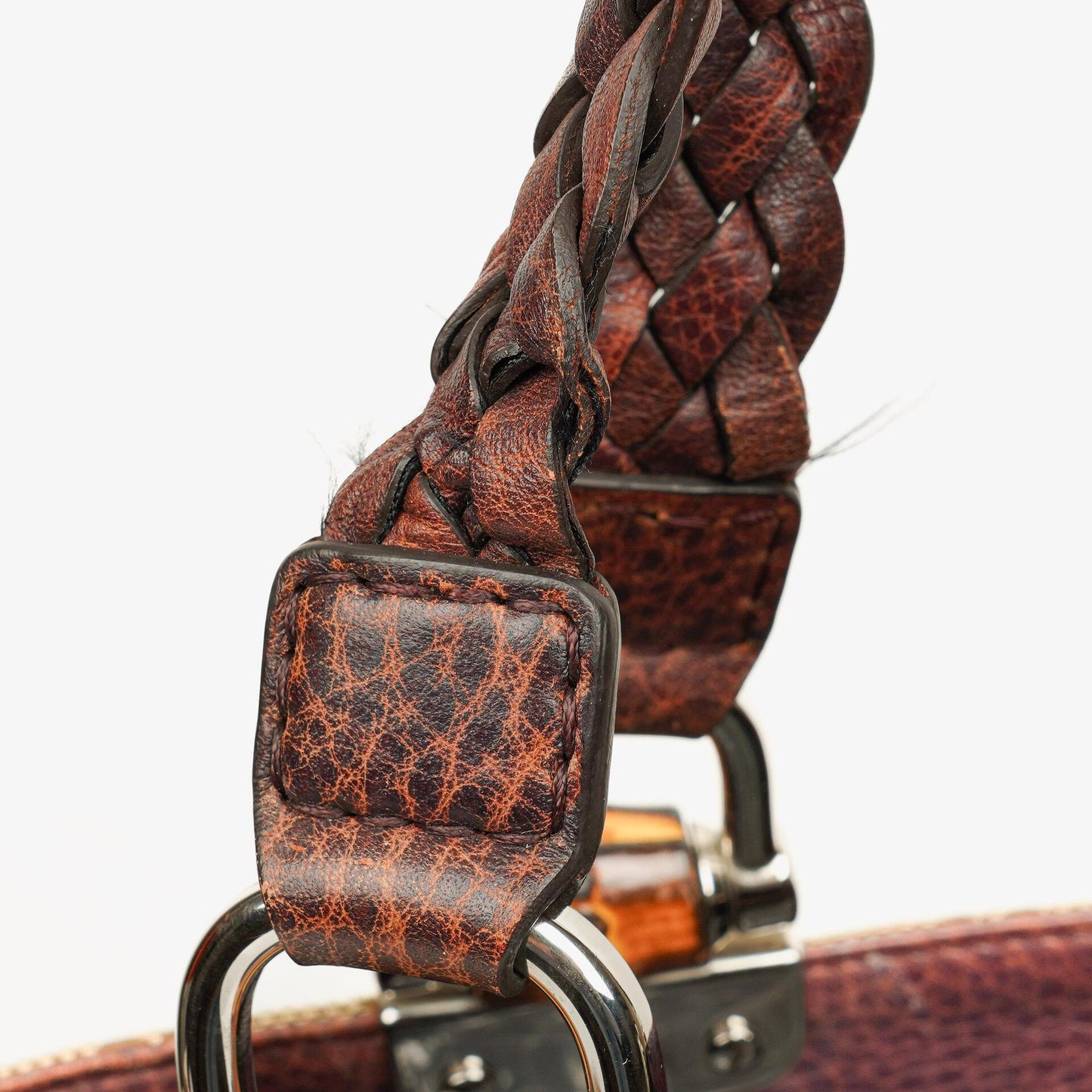 Gucci Monogram Bamboo Braided Handles Bag