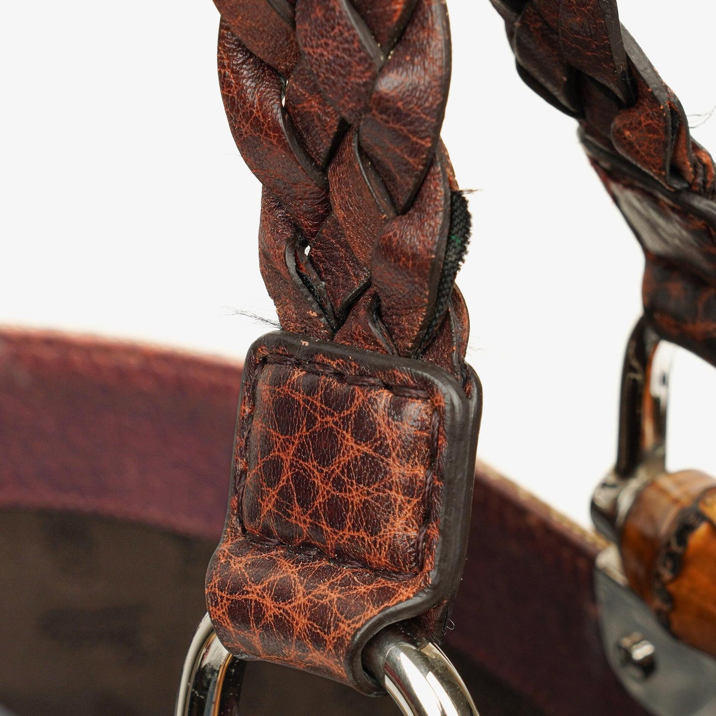 Gucci Monogram Bamboo Braided Handles Bag