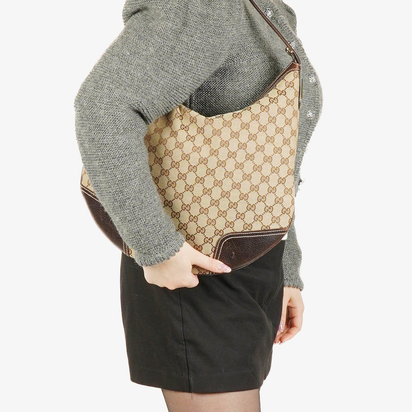 Gucci Monogram Canvas Hobo Bag