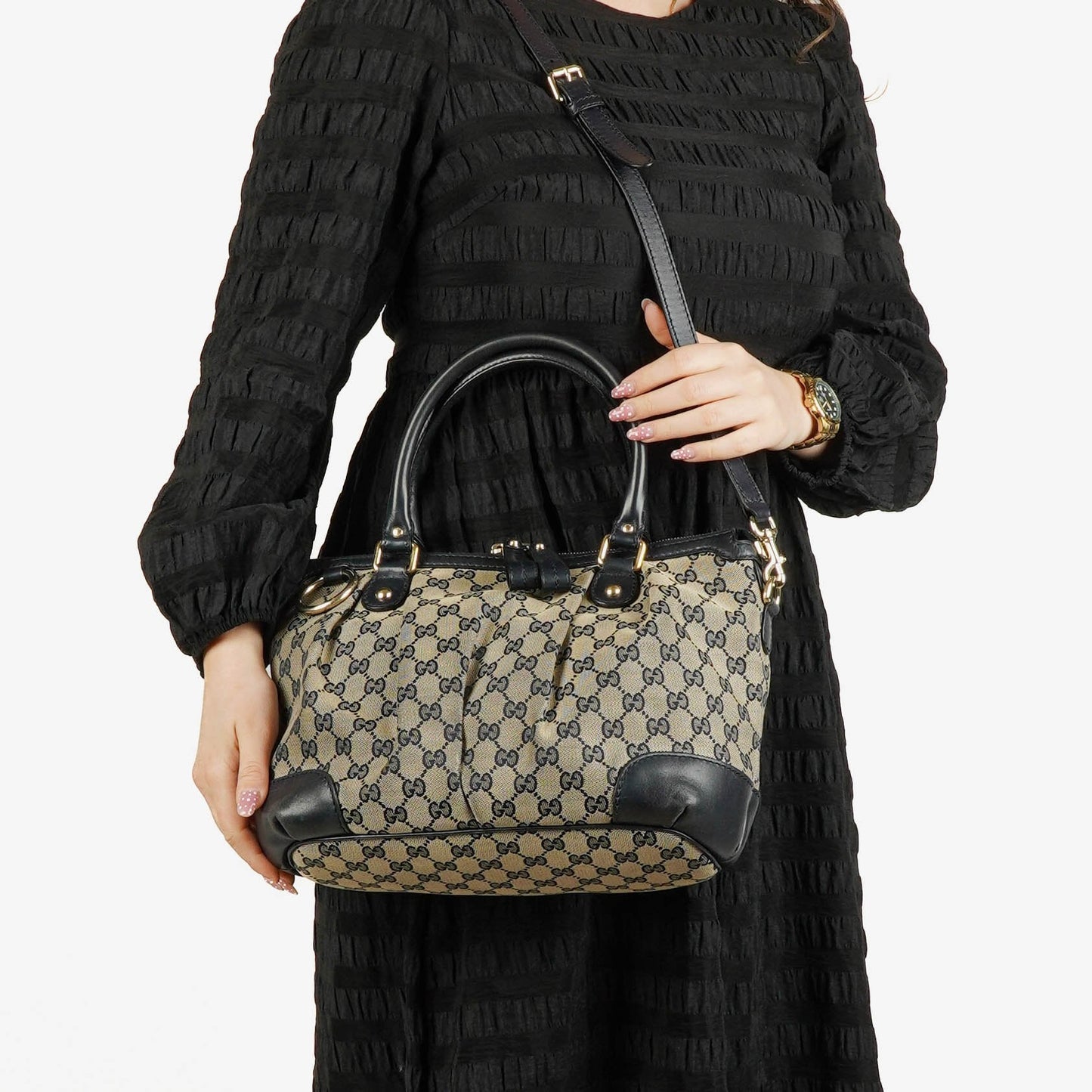 Gucci Monogram Canvas Sukey Hobo Bag