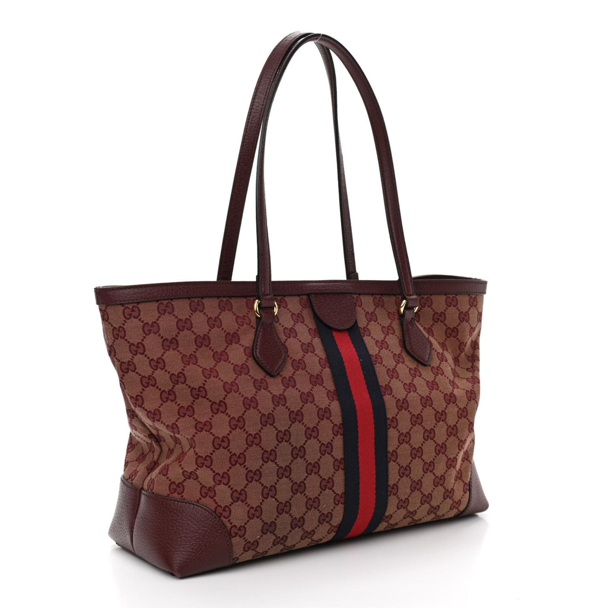 Gucci Monogram Leather Canvas Tote