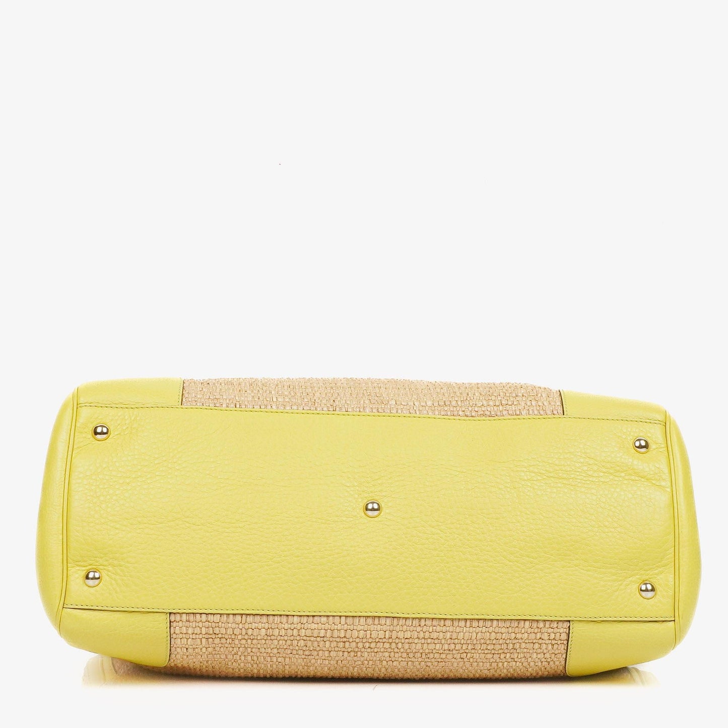 Gucci Natural Woven Straw and Leather Bamboo Shopper Tote Bag