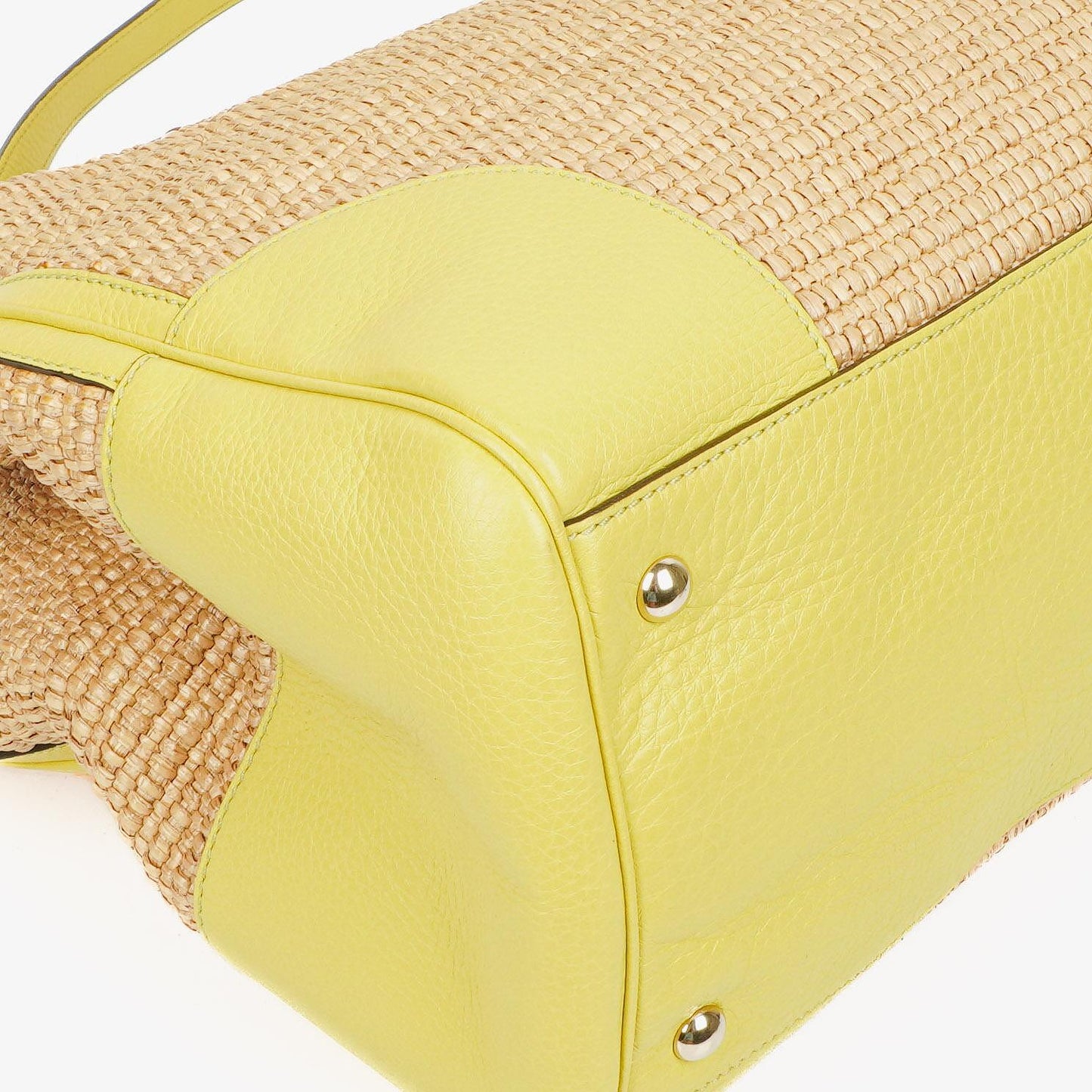 Gucci Natural Woven Straw and Leather Bamboo Shopper Tote Bag