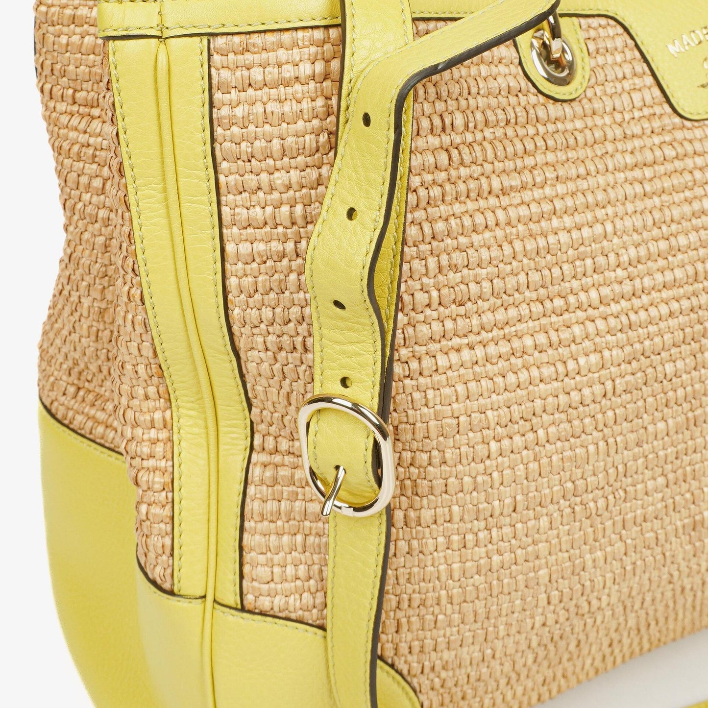 Gucci Natural Woven Straw and Leather Bamboo Shopper Tote Bag