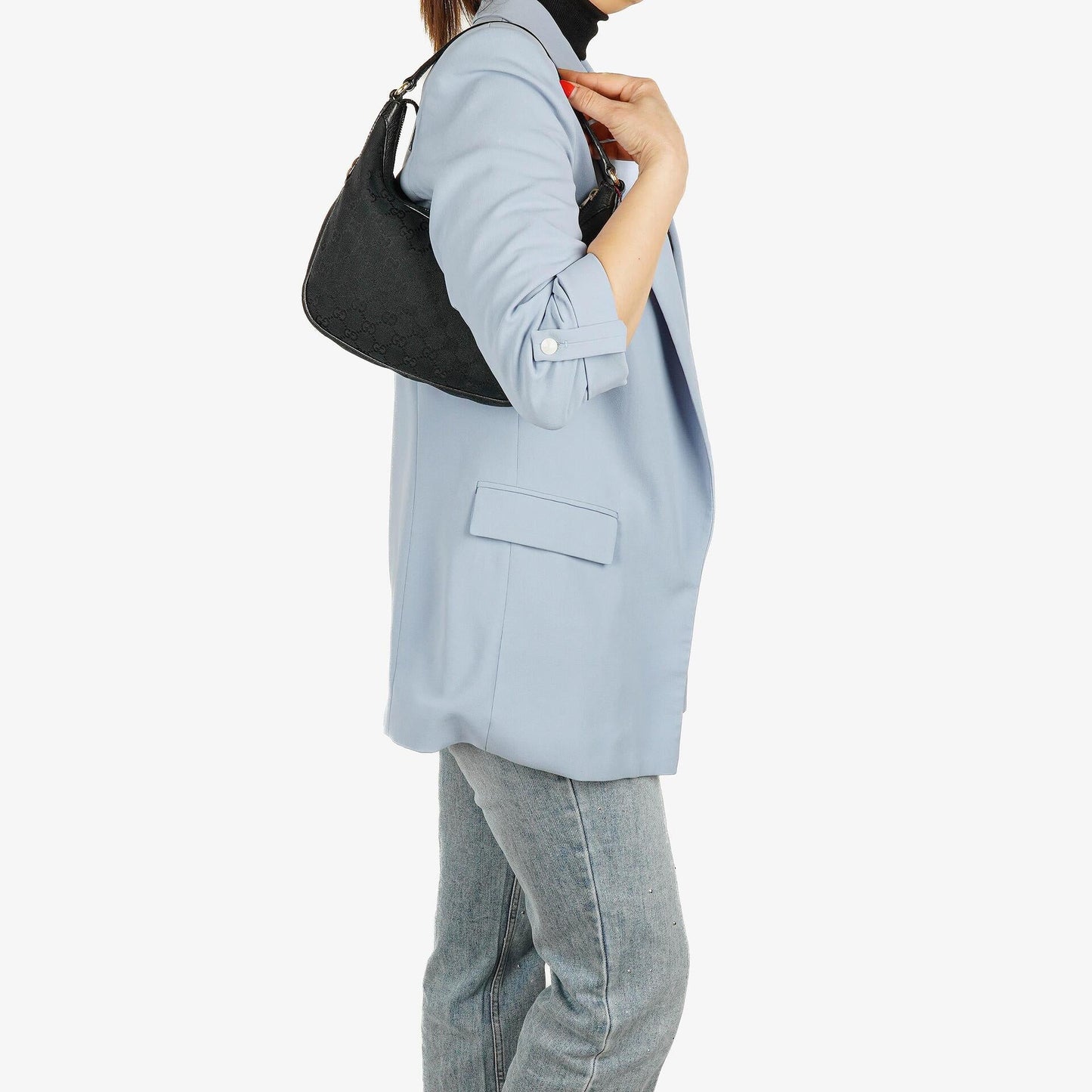 Gucci Navy GG Canvas Hobo Shoulder Bag