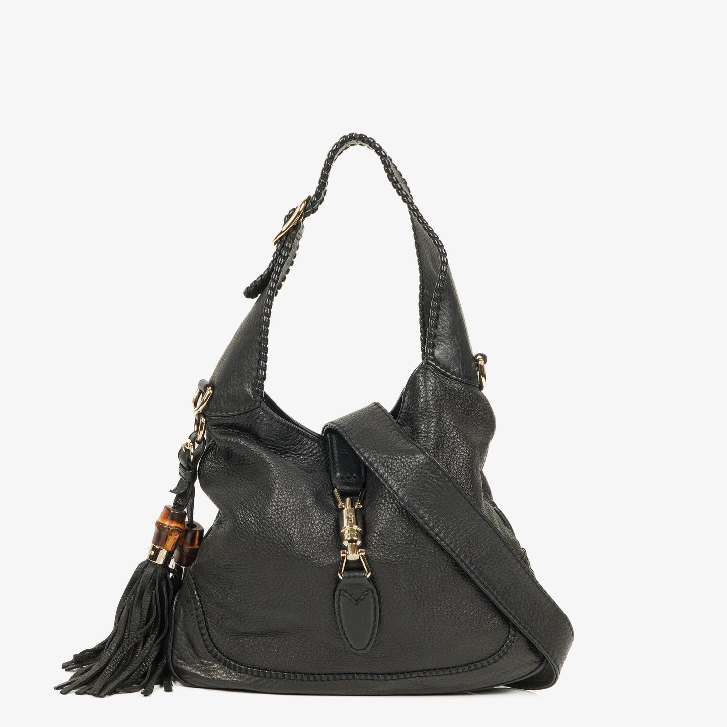 Gucci New Jackie Black Pebbled Leather Bag