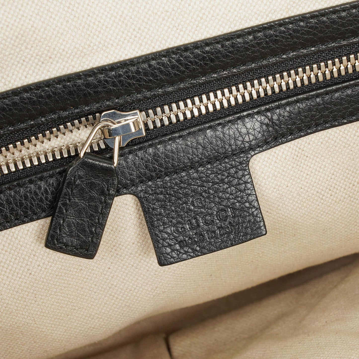 Gucci Pebbled Black Leather Messenger Bag