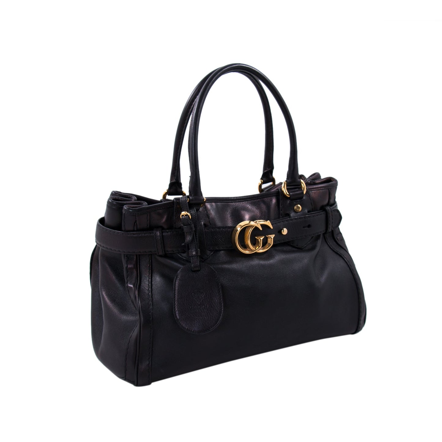 Gucci Leather Canvas Shoulder Bag Style 34