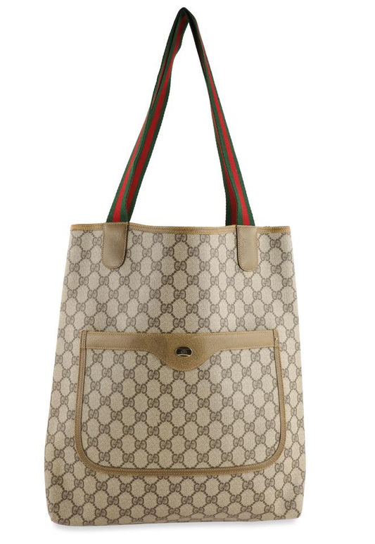Gucci GG Supreme Brown Canvas Monogram Tote