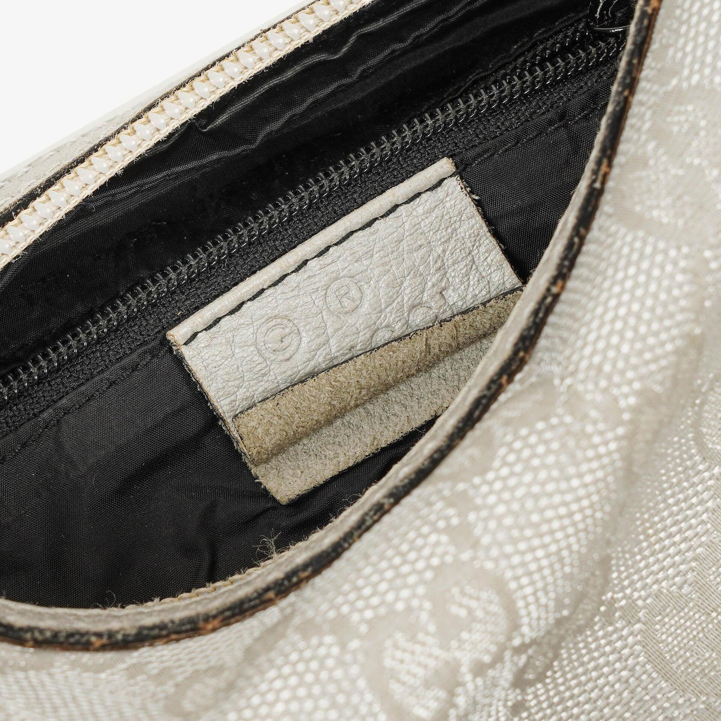 Gucci Silver Metallic Canvas Hobo Bag