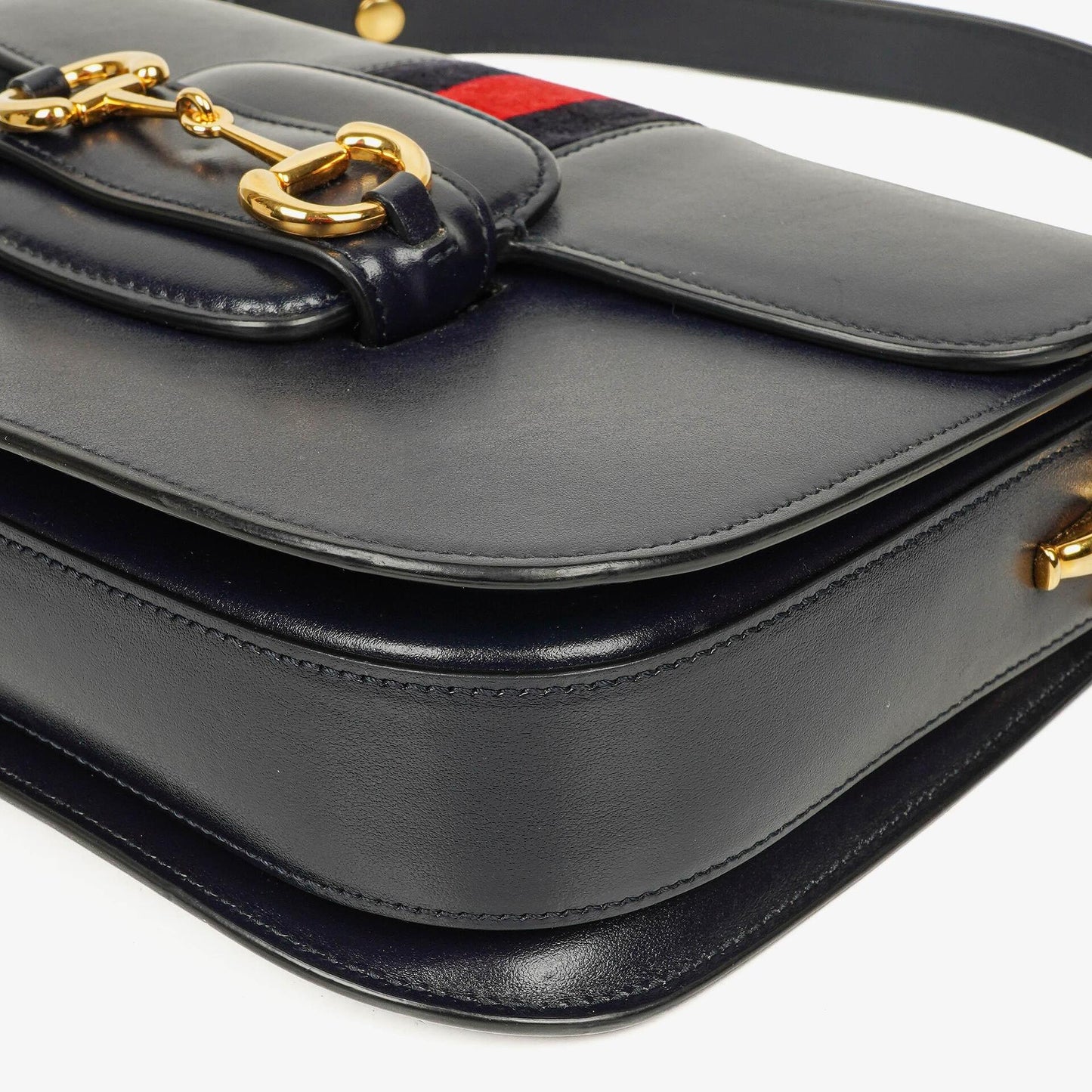 Gucci Small Horsebit 1955 Dark Navy Leather Shoulder Bag