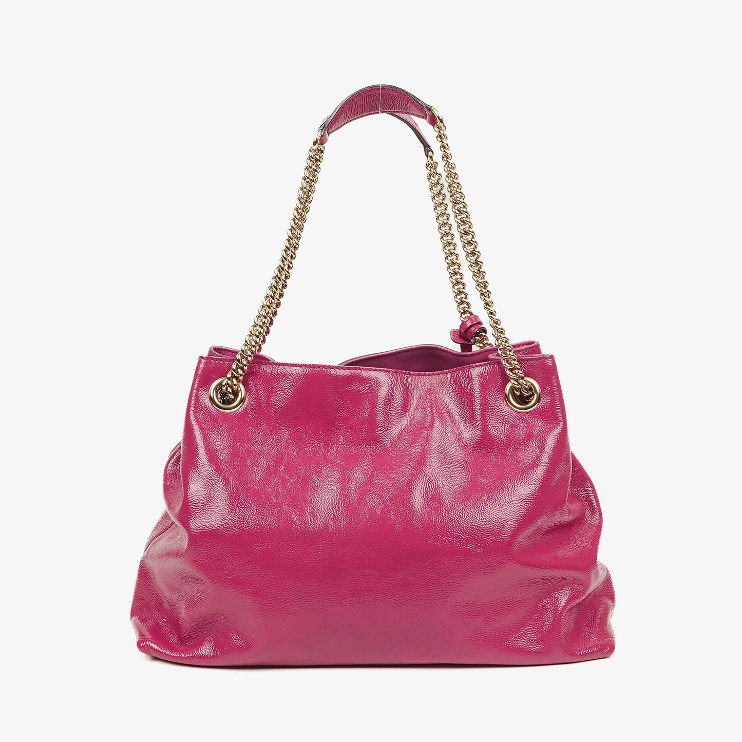 Gucci Soho Pink Patent Leather Chain Tote Bag