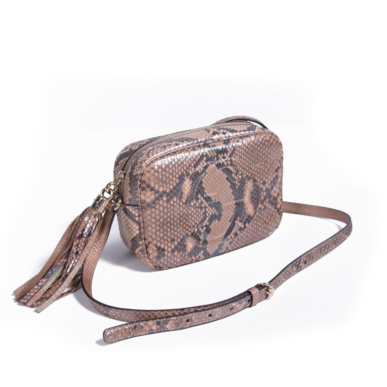 Gucci Soho Leather Canvas Shoulder Bag Style 7
