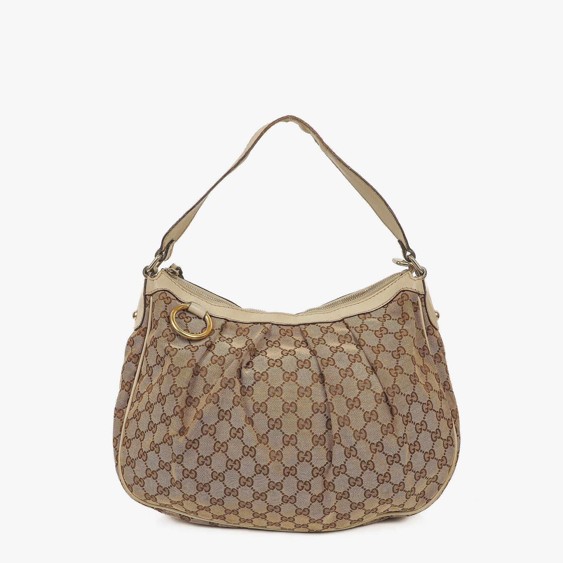 Gucci Sukey Medium Beige GG Canvas Hobo Bag