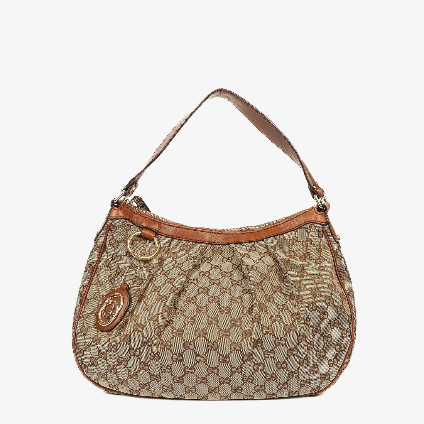 Gucci Sukey Medium Beige GG Canvas Hobo Bag