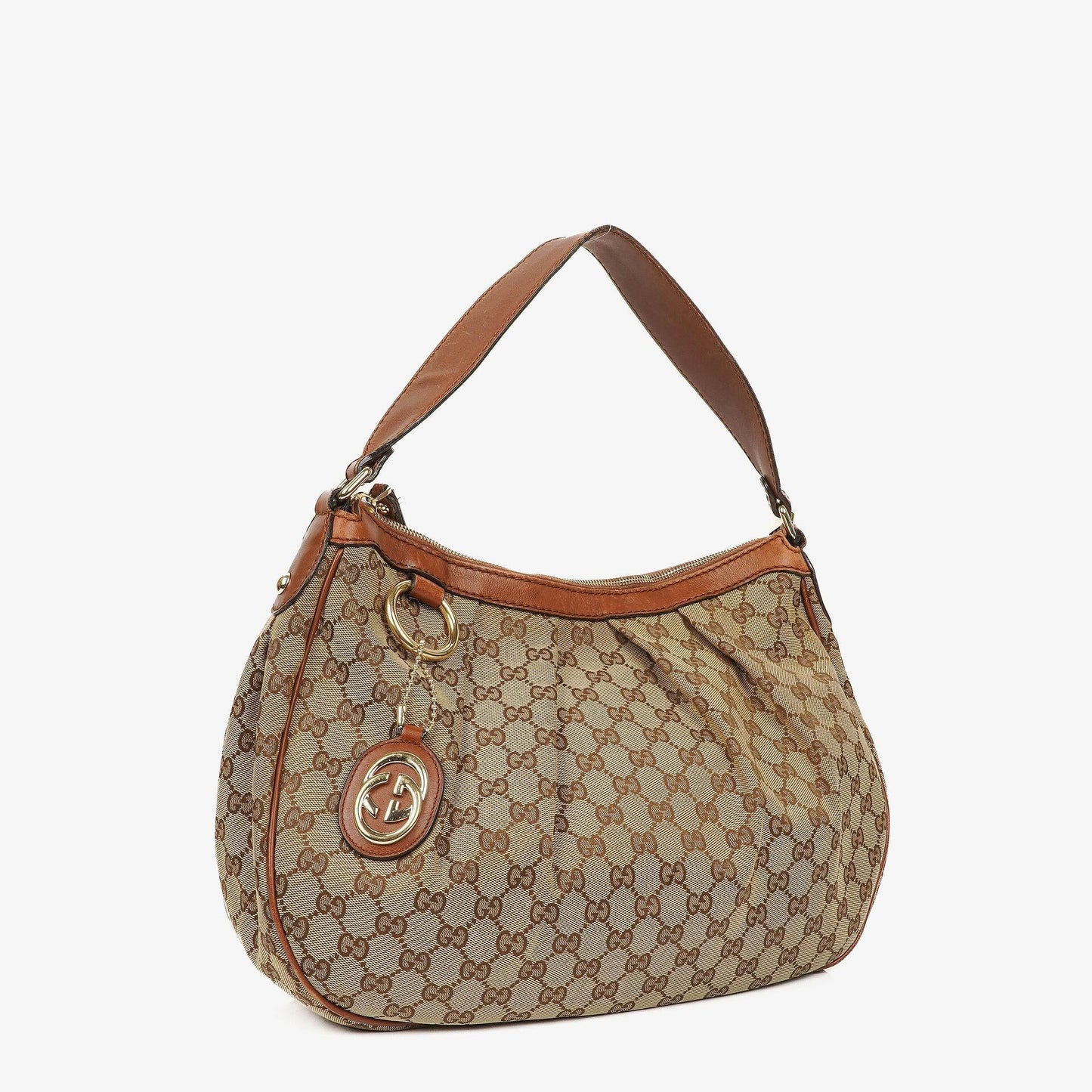 Gucci Sukey Medium Beige GG Canvas Hobo Bag