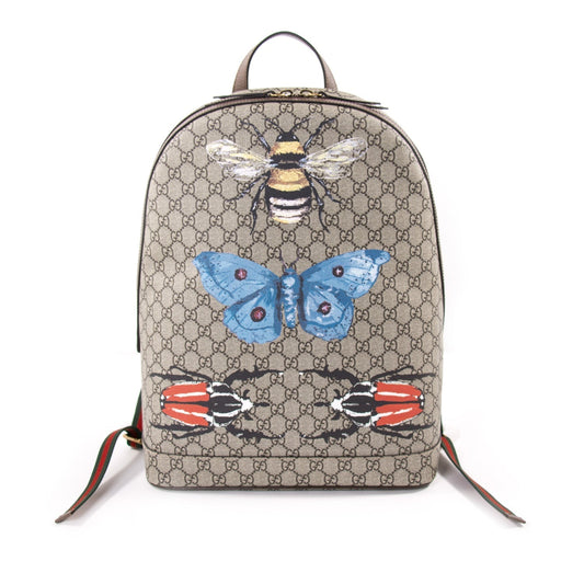 Gucci GG Supreme Leather Canvas Backpack Style 4