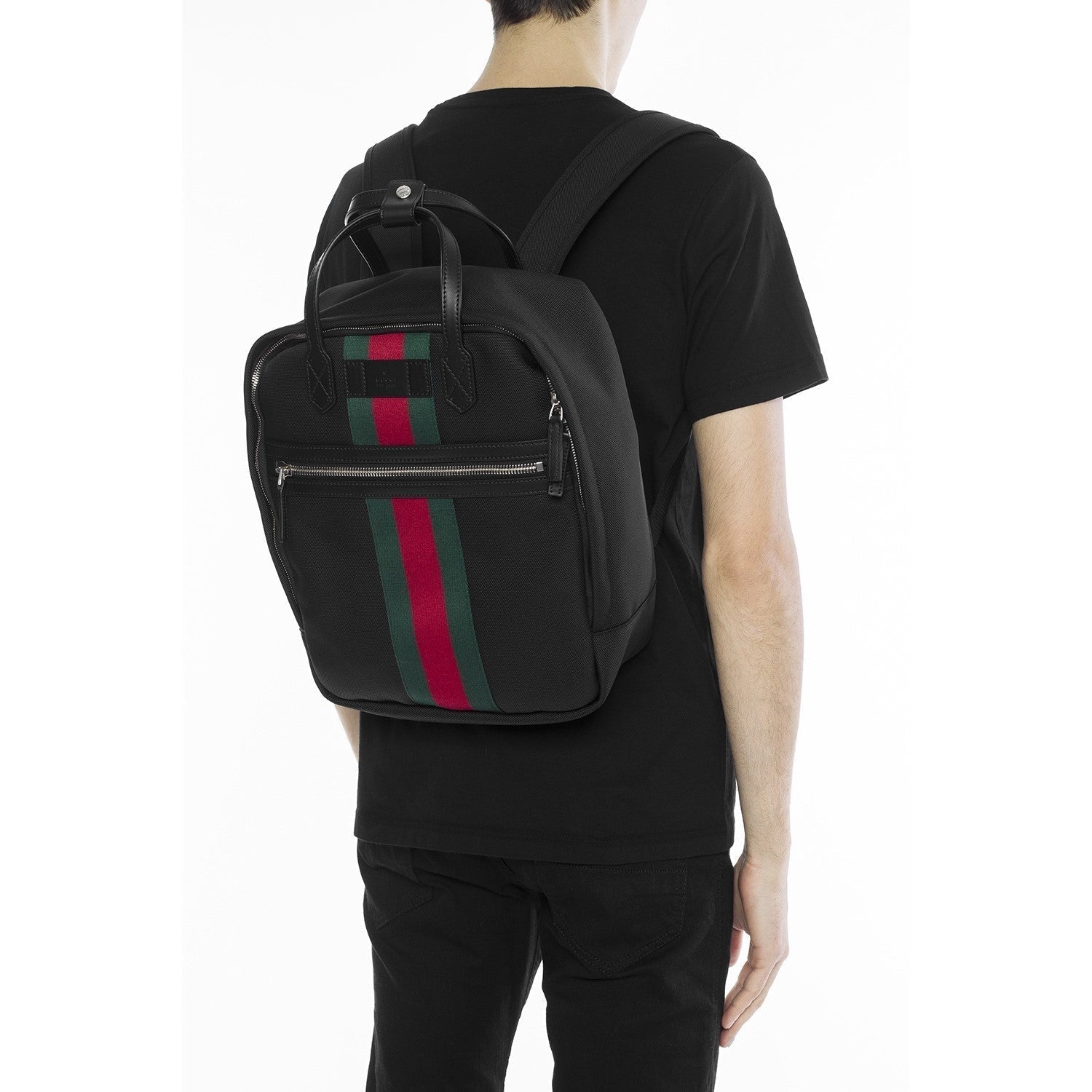 Gucci Monogram Nylon Leather Canvas Crossbody