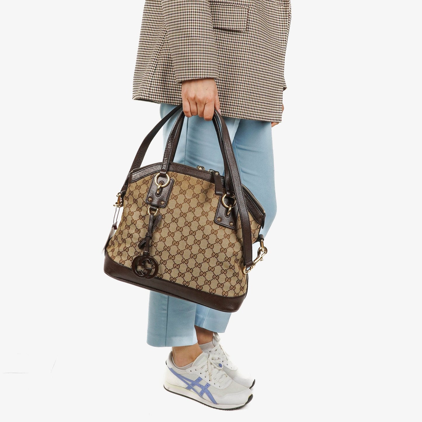 Gucci Top Handle Brown Monogram Canvas Bag