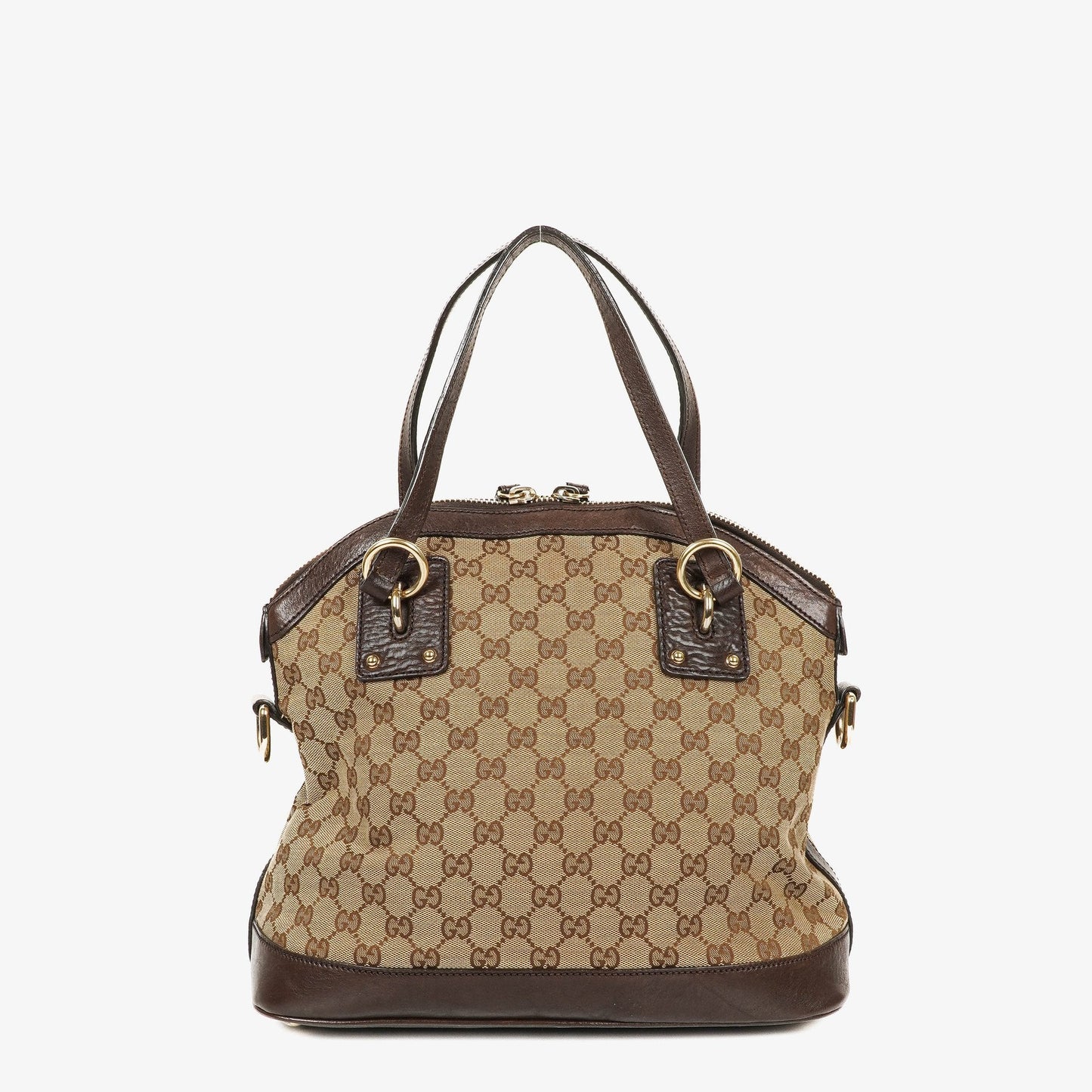 Gucci Top Handle Brown Monogram Canvas Bag
