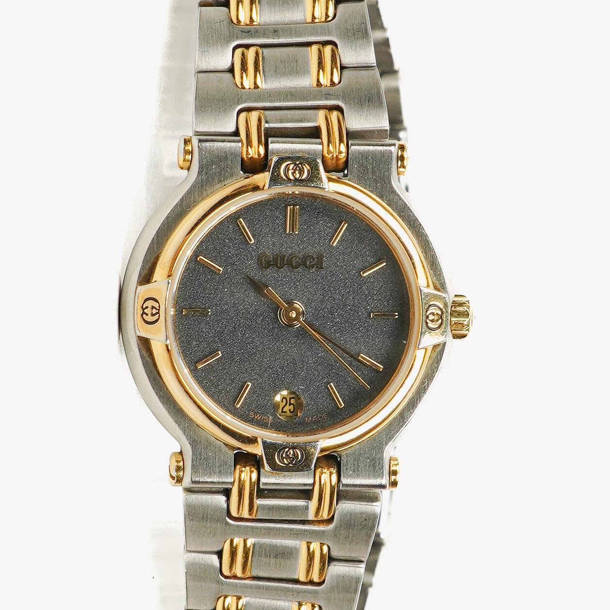 Gucci Two-Tone Stainless Steel 9000L Women's Wristwatch 25 mm