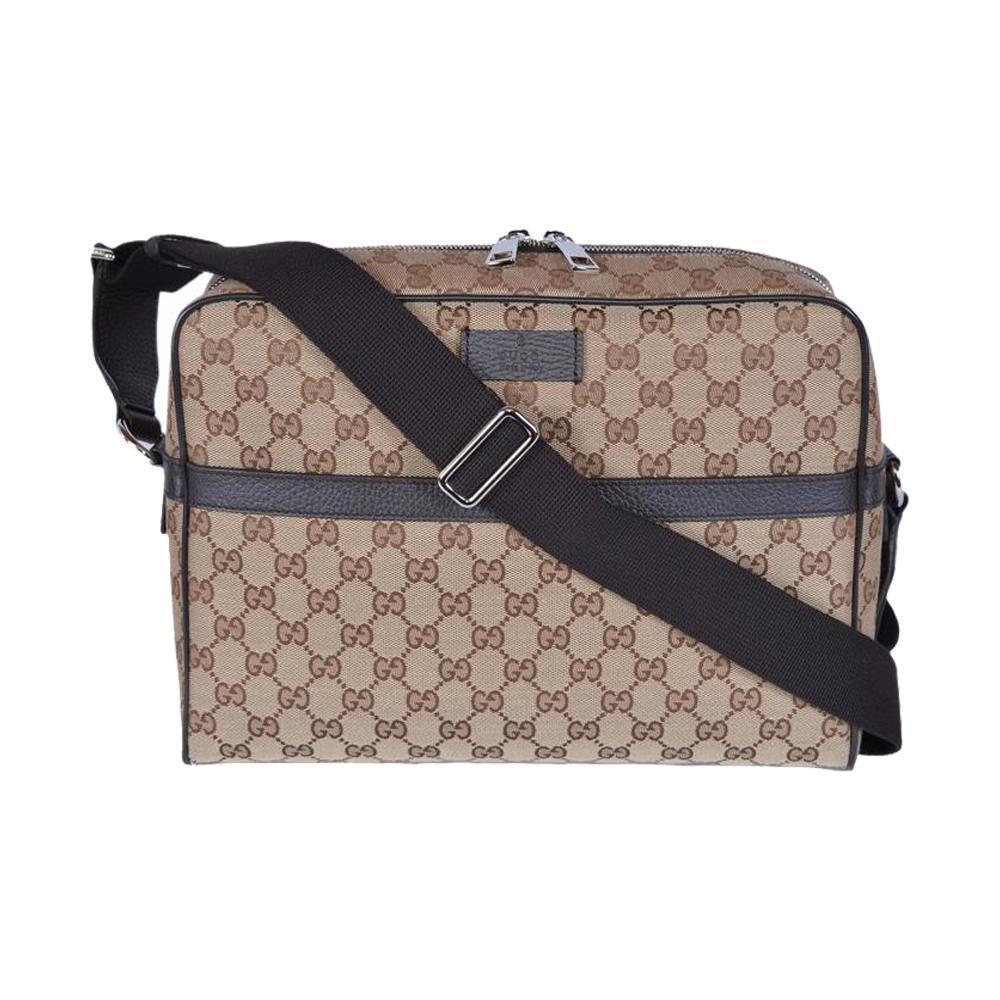 Gucci Monogram Leather Canvas Crossbody