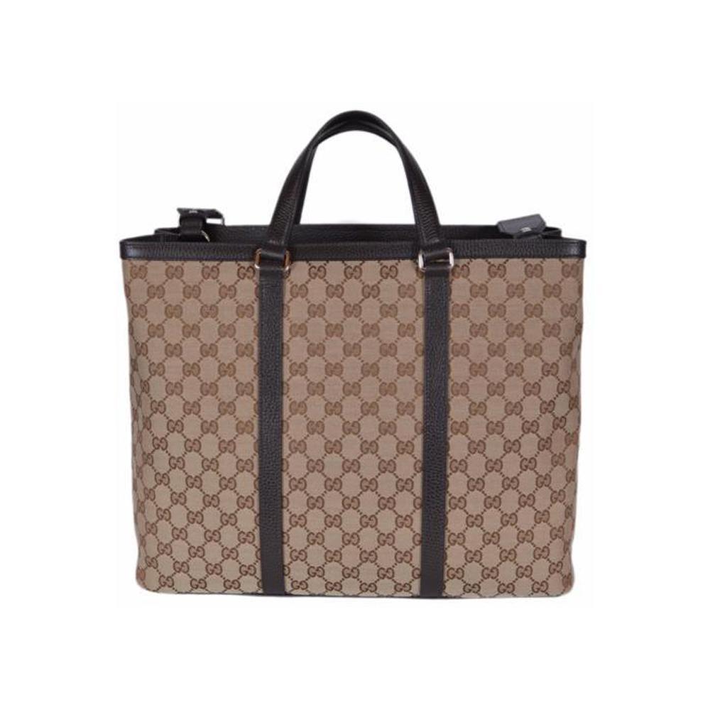 Gucci Monogram Leather Canvas Tote