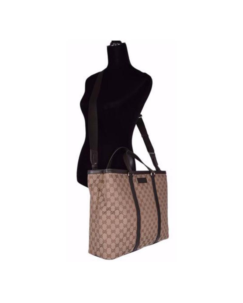 Gucci Monogram Leather Canvas Tote