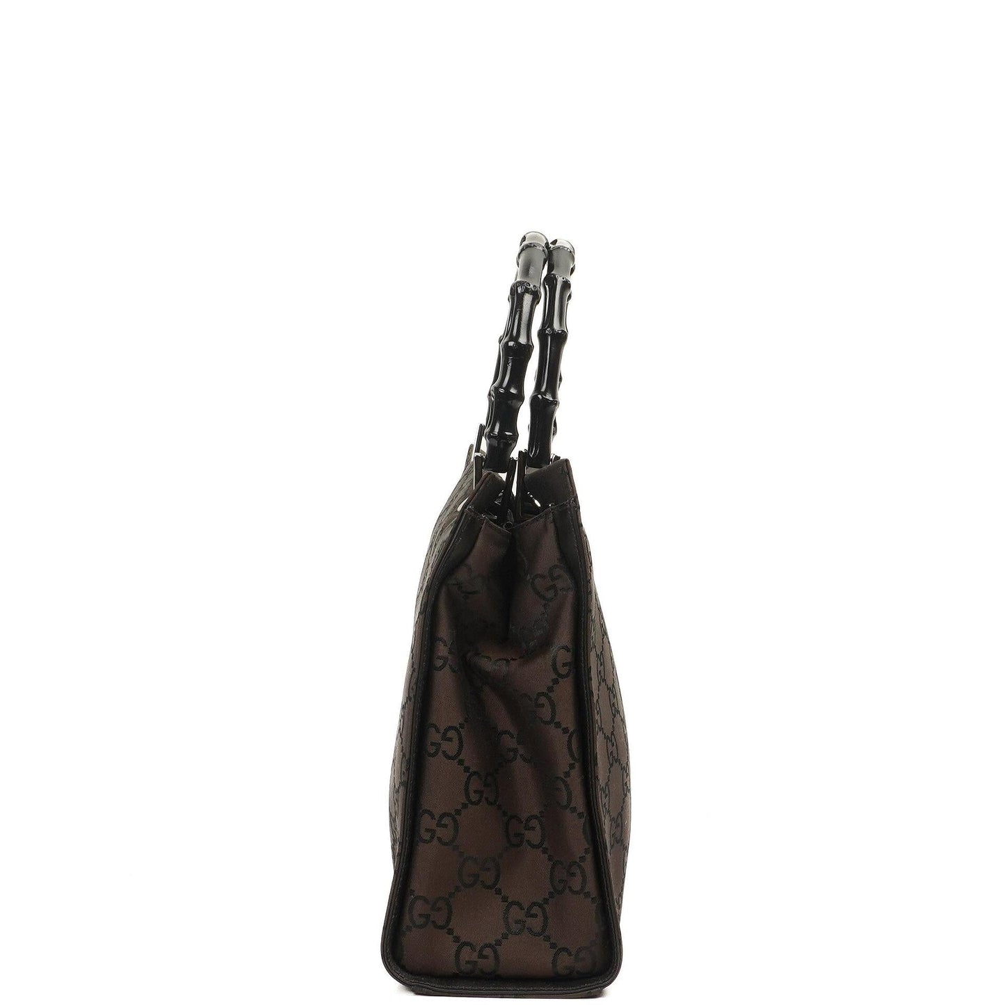 Gucci Vintage Bamboo Brown GG Canvas Tote Bag