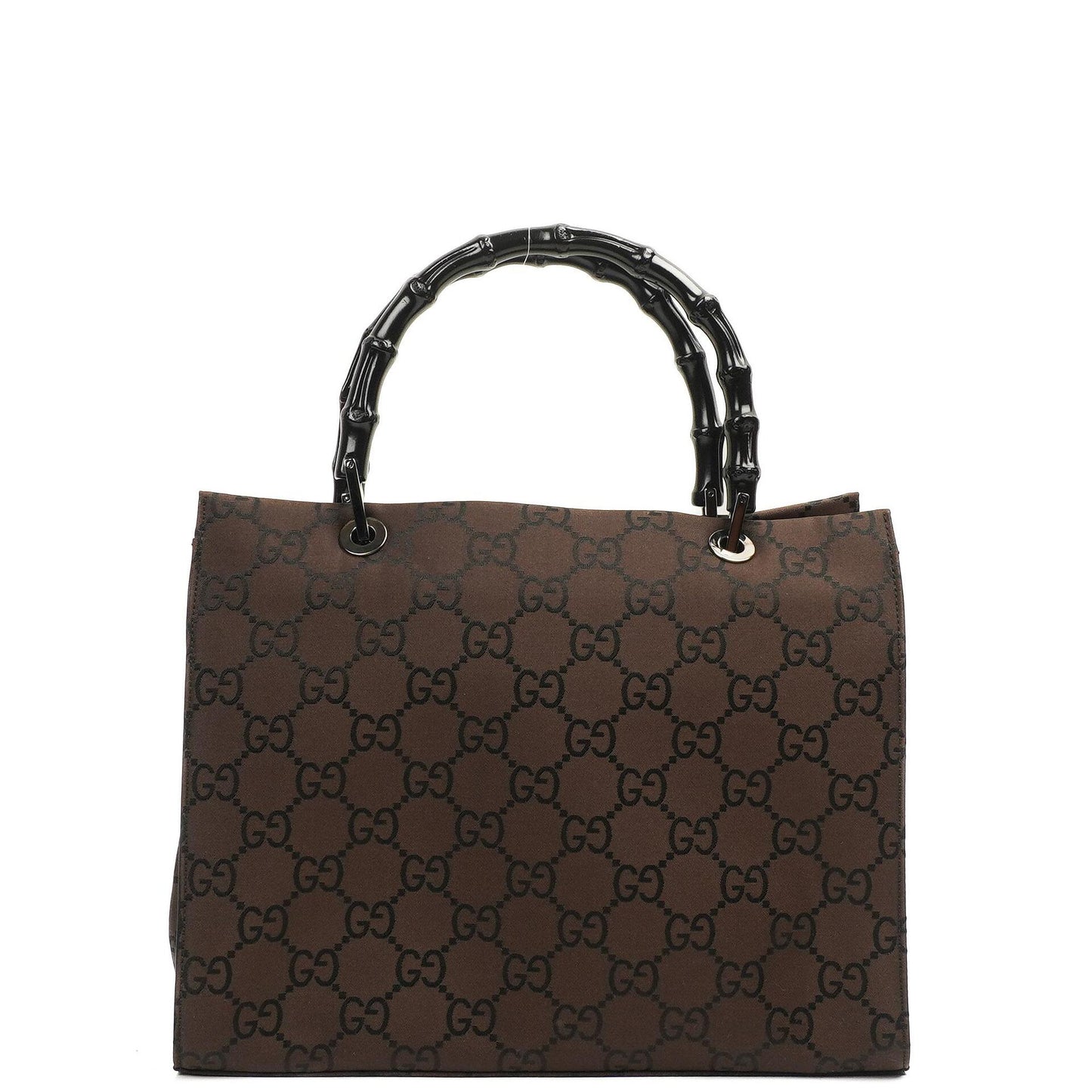 Gucci Vintage Bamboo Brown GG Canvas Tote Bag