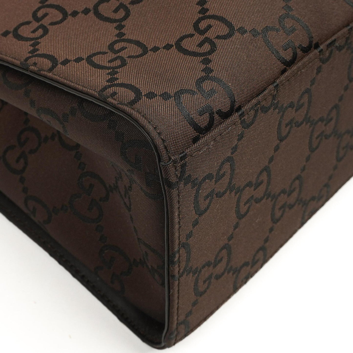Gucci Vintage Bamboo Brown GG Canvas Tote Bag