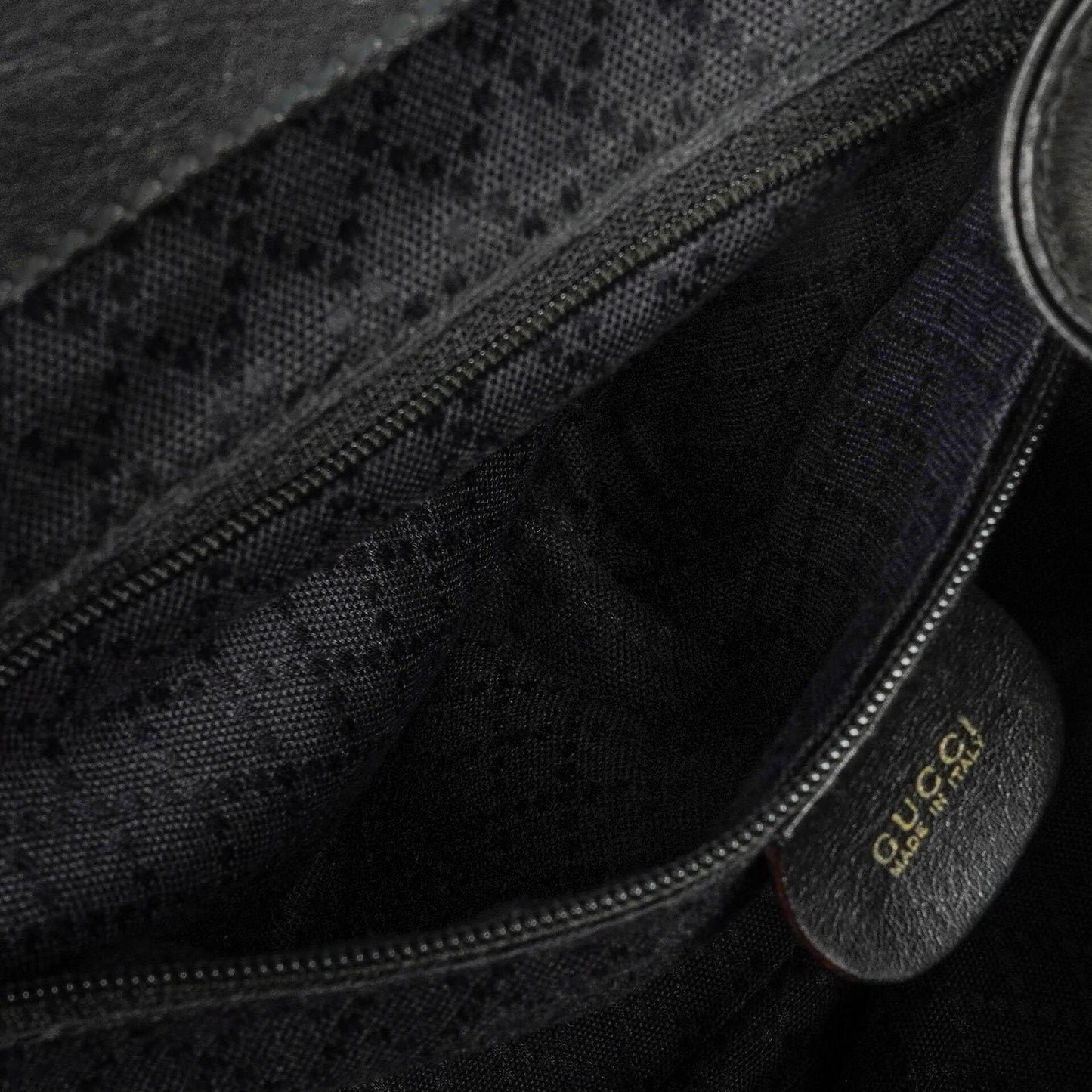 Gucci Vintage Black Leather Bamboo Backpack