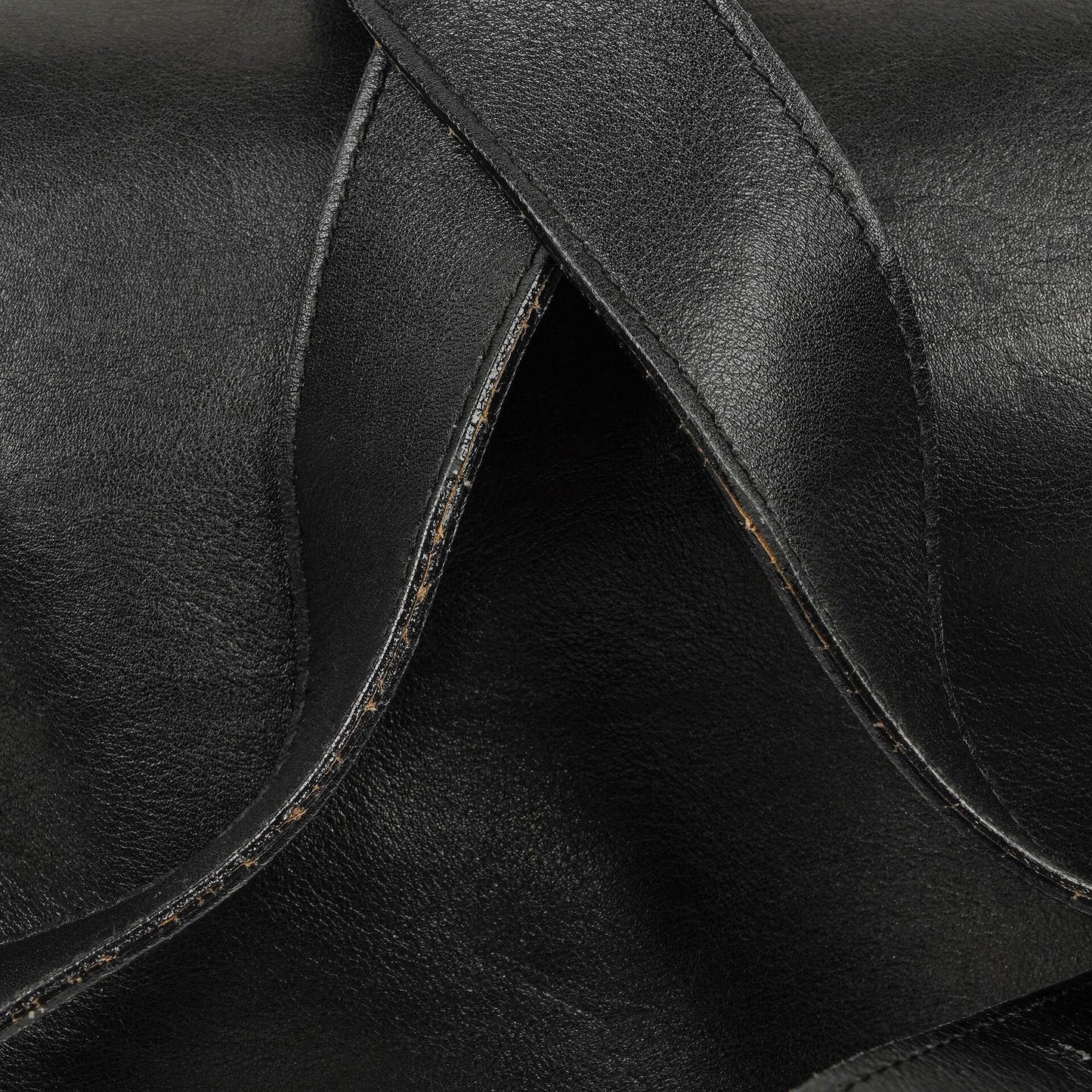 Gucci Vintage Black Leather Bamboo Backpack