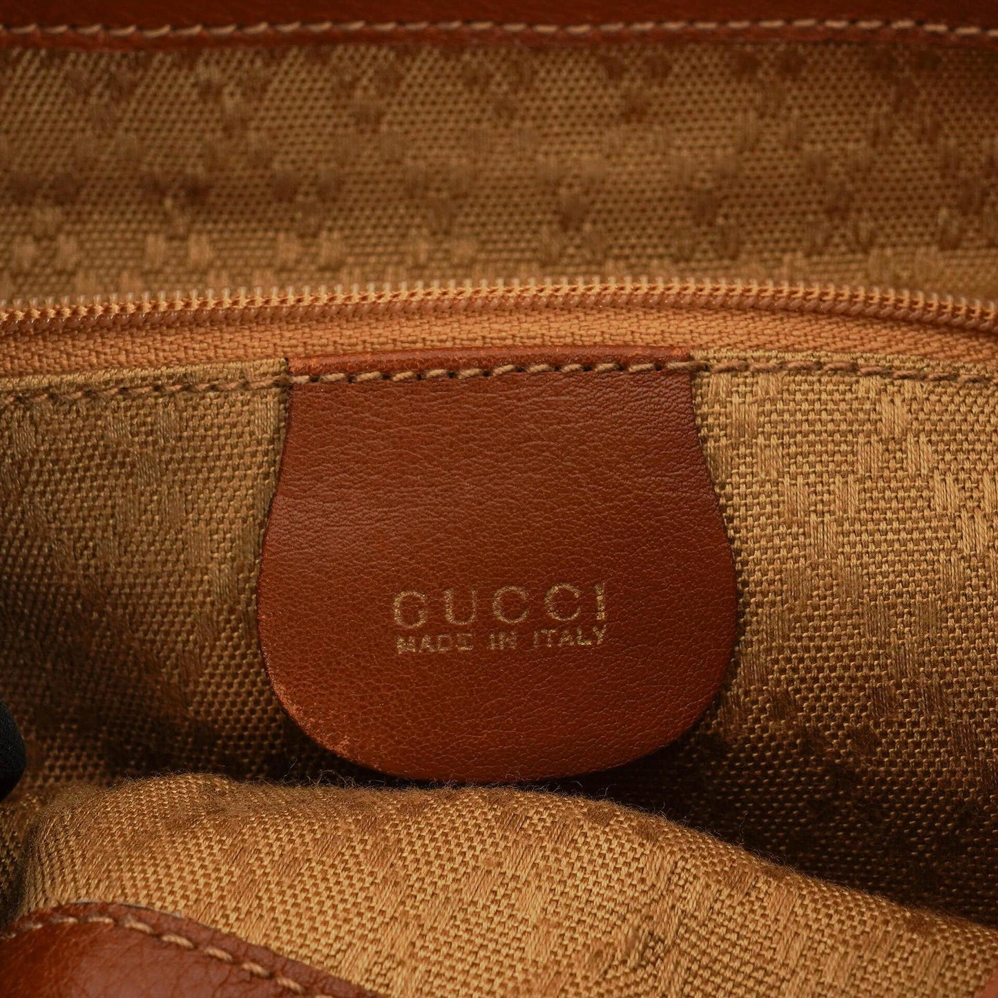 Gucci Vintage Brown Leather Bamboo Backpack