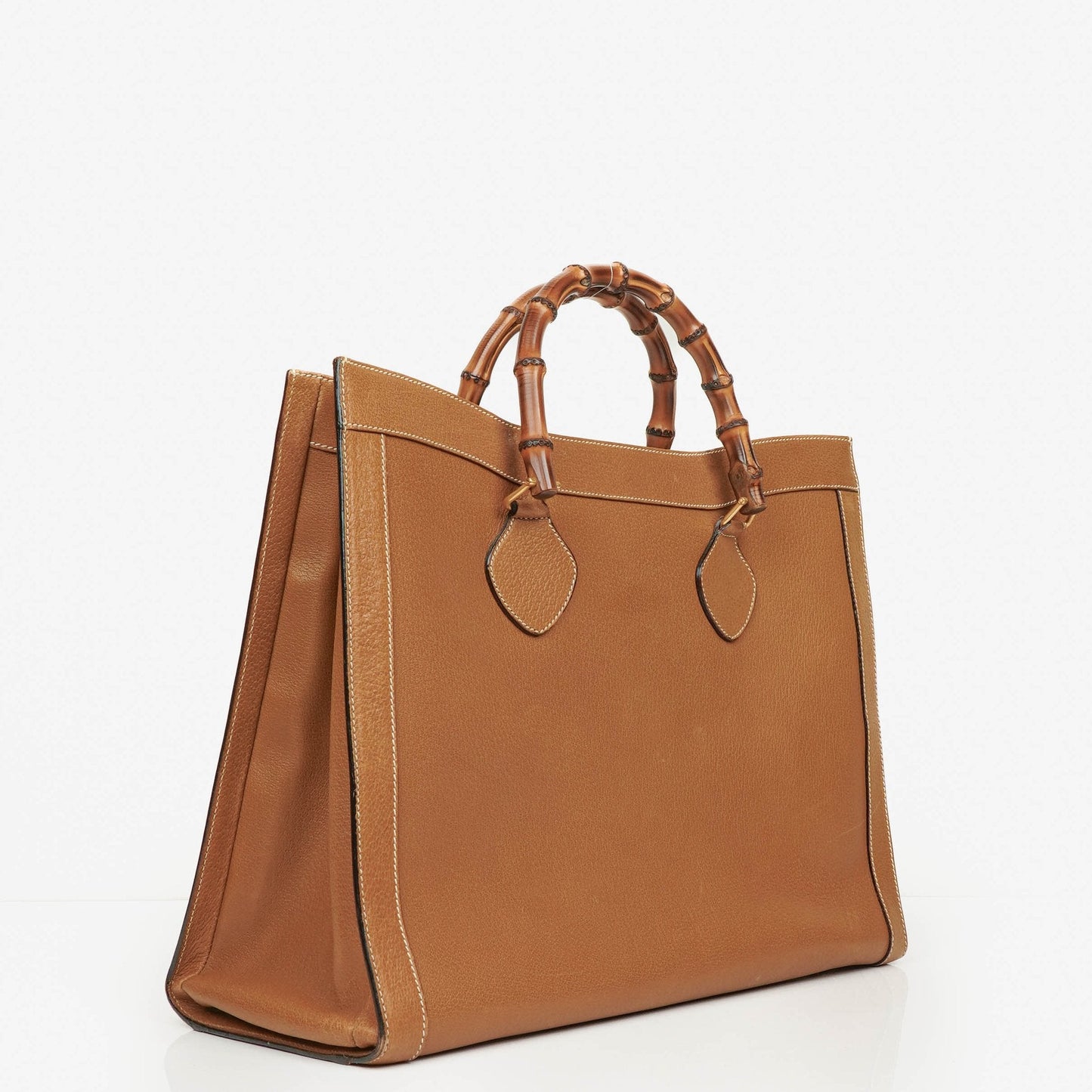 Gucci Vintage Diana Leather Bamboo Tote