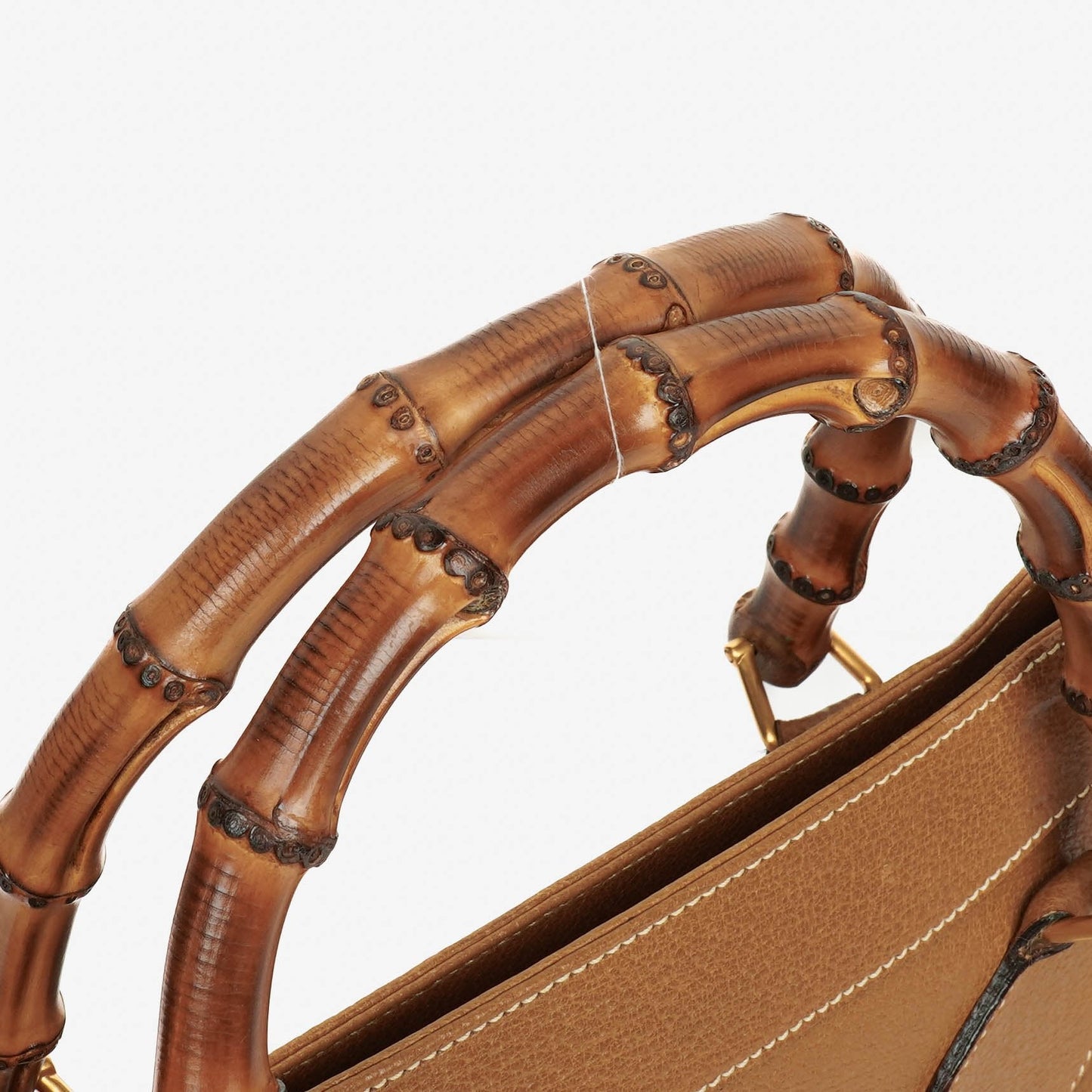 Gucci Vintage Diana Leather Bamboo Tote