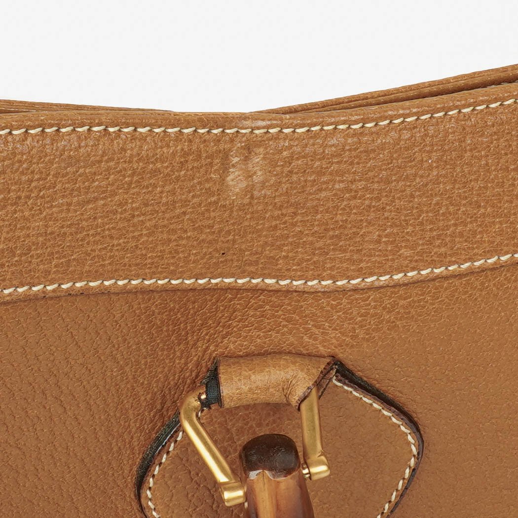 Gucci Vintage Diana Leather Bamboo Tote