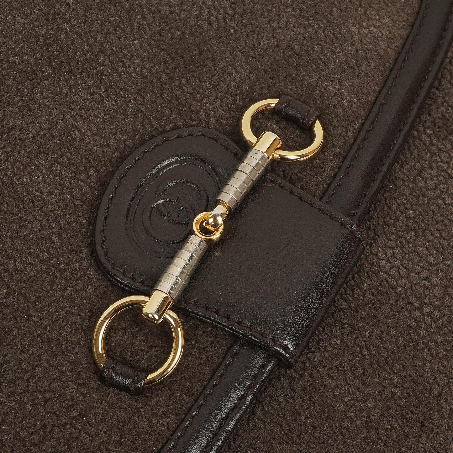 Gucci Vintage Horsebit 1955 Brown Suede Leather Bag