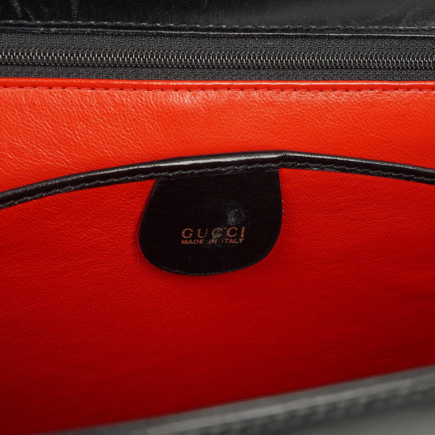 Gucci Vintage Kelly Lady Lock Convertible Top Handle Black Leather Shoulder Bag
