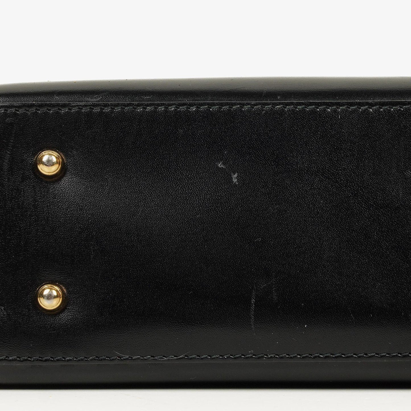 Gucci Vintage Kelly Lady Lock Convertible Black Leather Shoulder Bag