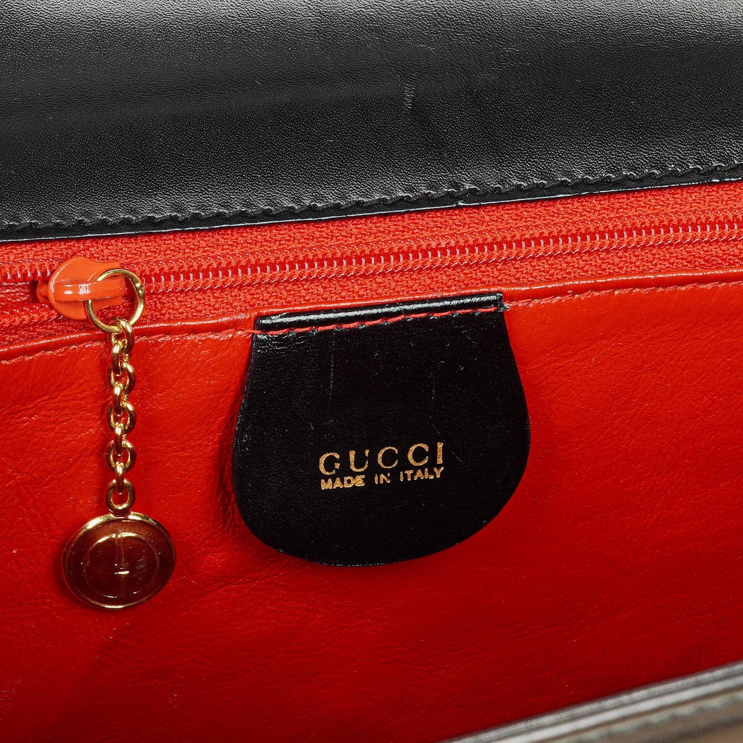 Gucci Vintage Kelly Lady Lock Convertible Black Leather Shoulder Bag