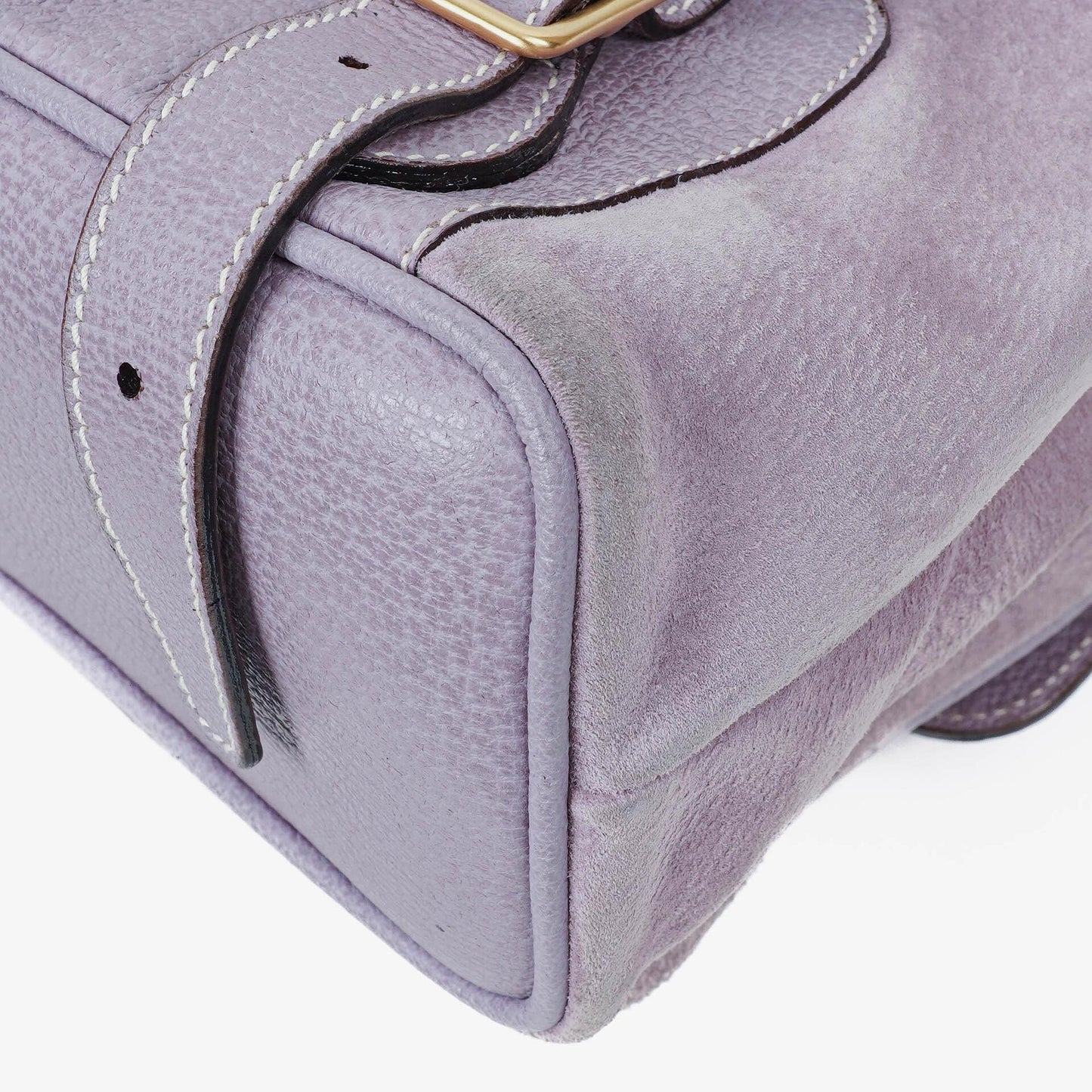 Gucci Vintage Purple Suede Leather Bamboo Backpack