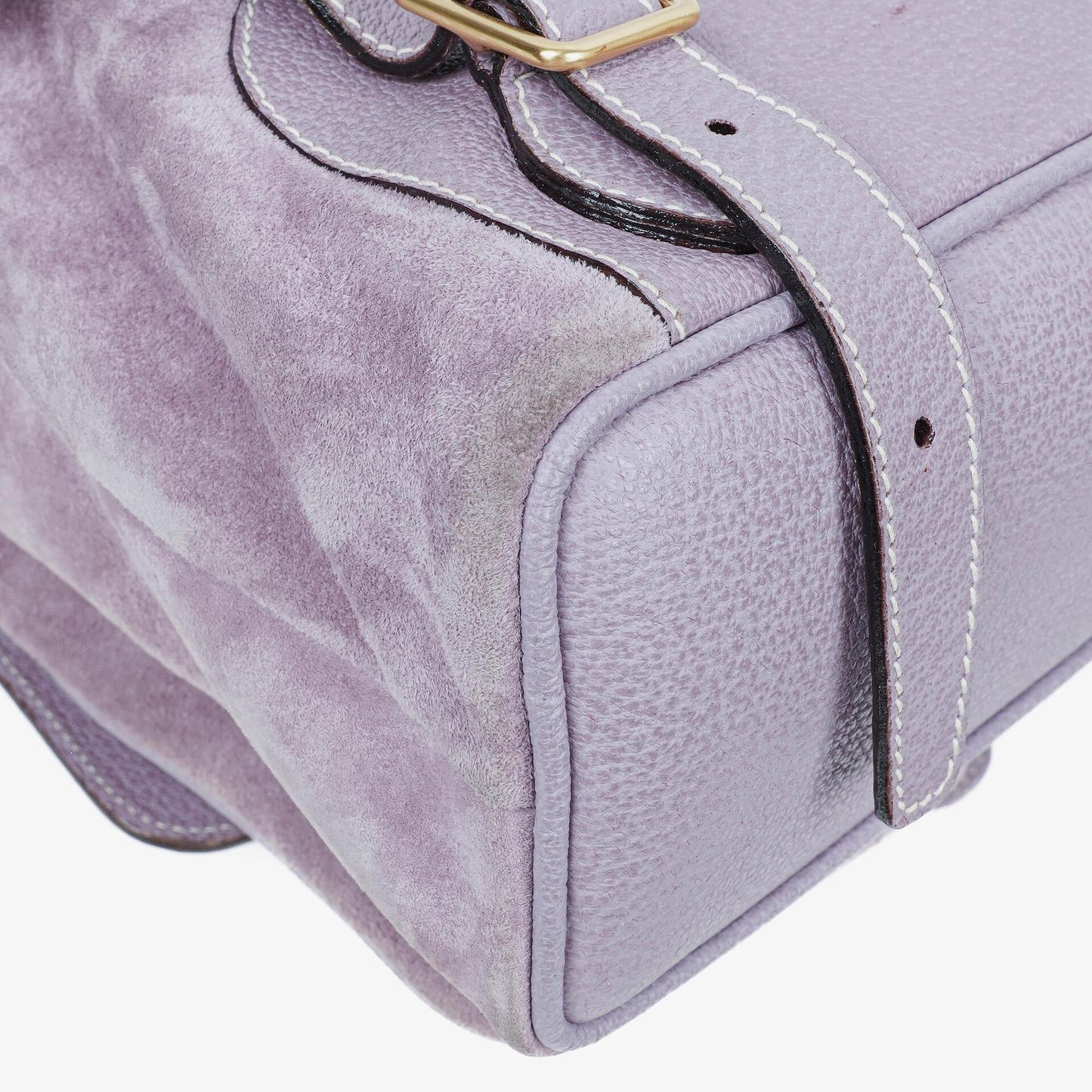 Gucci Vintage Purple Suede Leather Bamboo Backpack