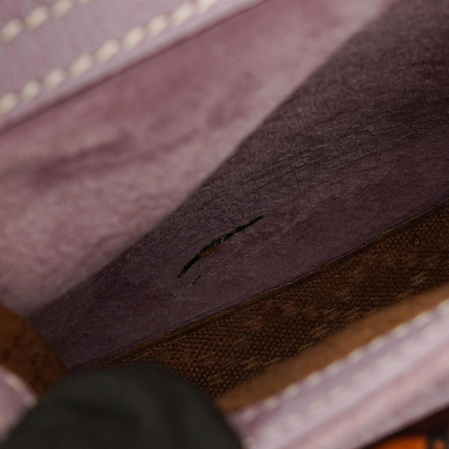 Gucci Vintage Purple Suede Leather Bamboo Backpack