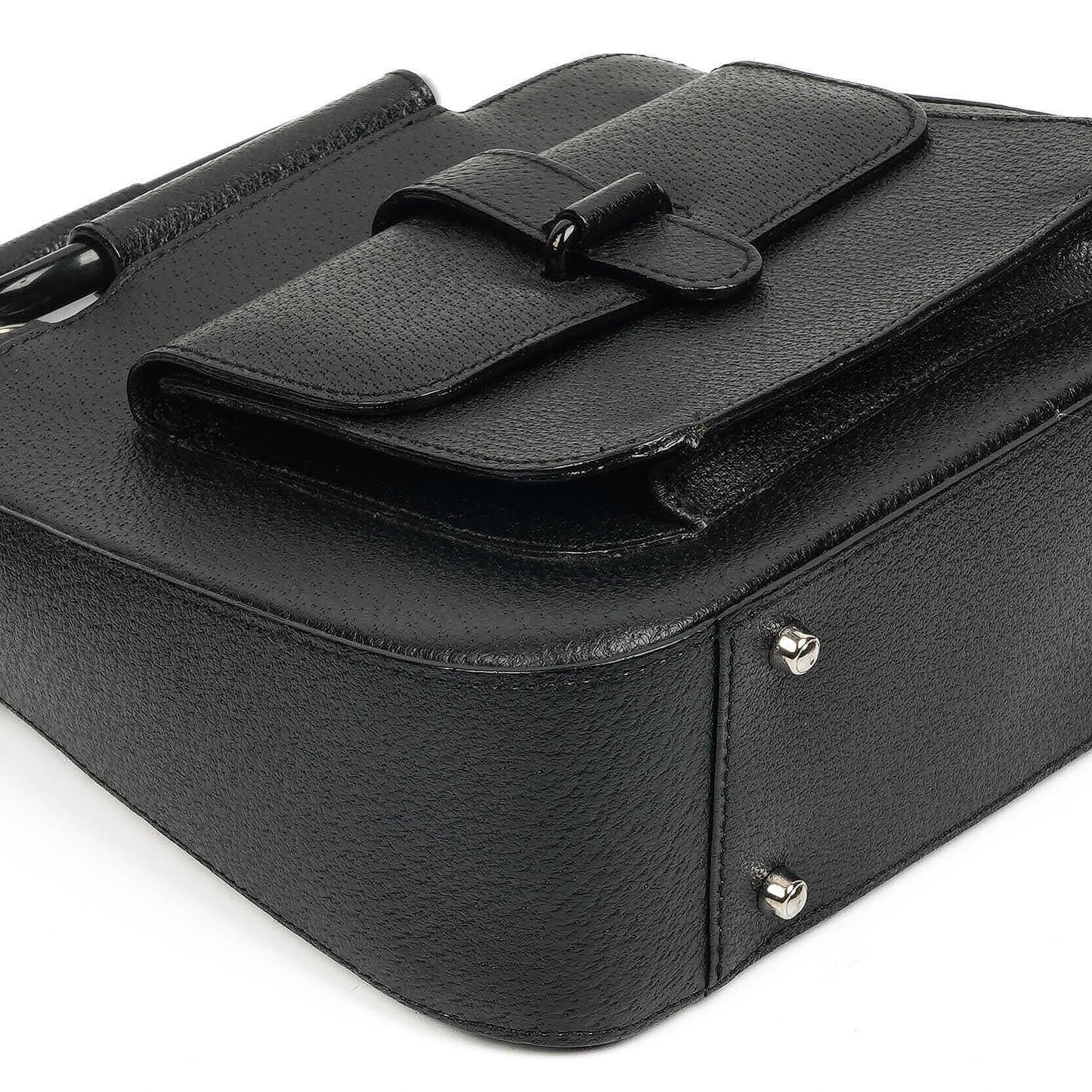 Gucci Vintage Two-Way Small Black Leather Crossbody Bag