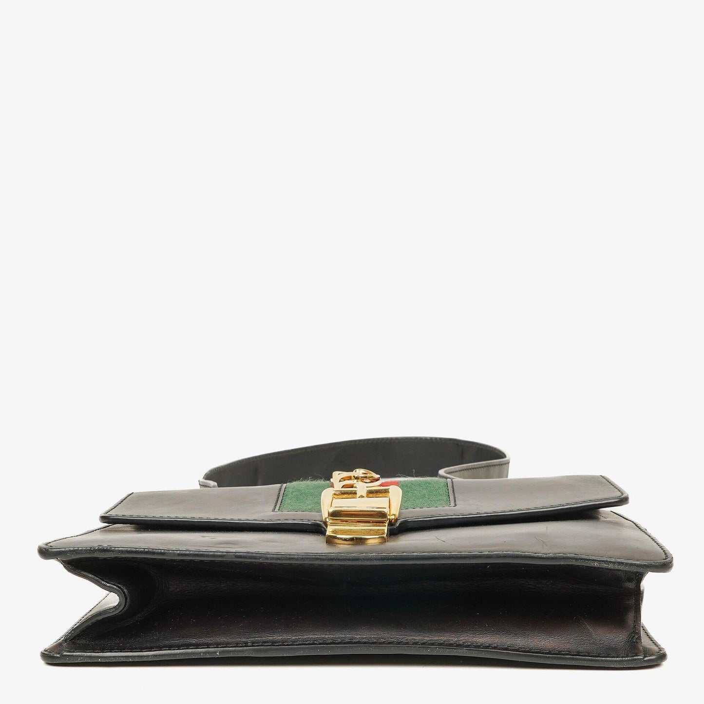 Gucci Web Sylvie Black Leather Shoulder Bag